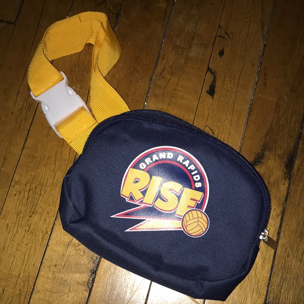 Grand Rapids Rise Navy Kids Waist Bag with Yellow Strap